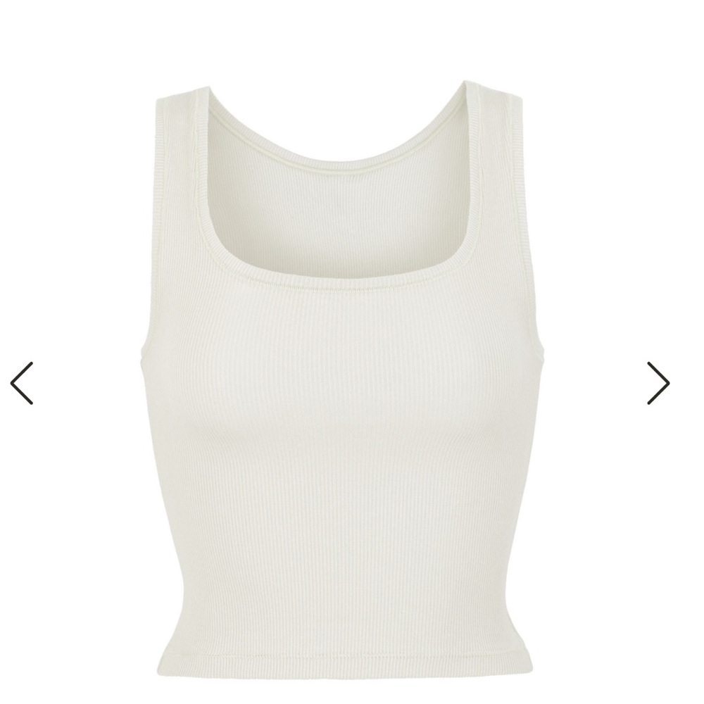 Skims Cotton Rib Tank in Bone | Size L